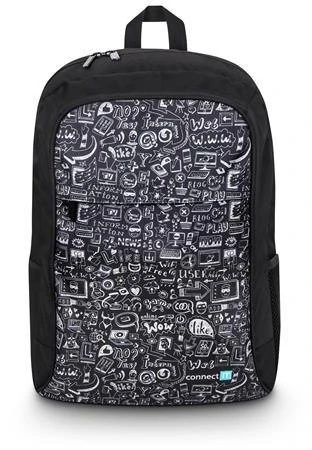 Connect IT Doodle batoh, 15,6" , 5 kapes, pláštěnka, ČERNÝ Connect IT Doodle batoh, 15,6" , 5 kapes, pláštěnka, ČERNÝ