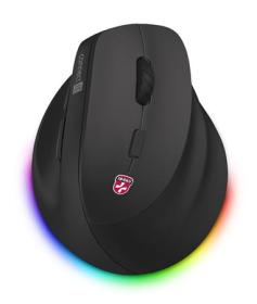 CONNECT IT FOR HEALTH Cloudy bezdrátová vertikální myš, RGB podsvícení, 2xBT,USB ČERNÁ
