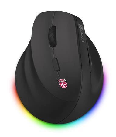 Connect IT FOR HEALTH Cloudy Left bezdrátová vertikální myš pro leváky, RGB podsvícení, 2xBT,USB ČERNÁ Connect IT FOR HEALTH Cloudy Left bezdrátová vertikální myš pro leváky, RGB podsvícení, 2xBT,USB ČERNÁ
