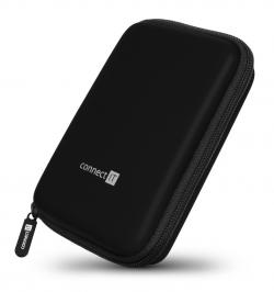 CONNECT IT HardShellProtect pevné skořepinové ochranné pouzdro na 2,5" HDD, černé CONNECT IT HardShellProtect pevné skořepinové ochranné pouzdro na 2,5" HDD, černé