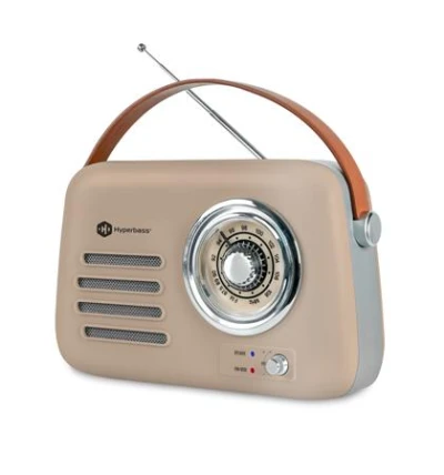Connect IT Hyperbass RetroBEAT FM rádio a bezdrátový reproduktor BÉŽOVÝ