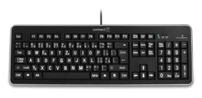 Connect IT LED bíle podsvícená klávesnice s VELKÝM fontem Connect IT LED bíle podsvícená klávesnice s VELKÝM fontem
