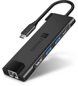 CONNECT IT Multi5in1 USB-C hub, 5v1 (USB-C,2xUSB-A,HDMI,RJ45),externí, ANTRACITOVÝ CONNECT IT Multi5in1 USB-C hub, 5v1 (USB-C,2xUSB-A,HDMI,RJ45),externí, ANTRACITOVÝ