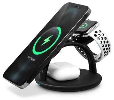 Connect IT MultiCharge 3 v 1 MagSafe Wireless Fast Charge bezdrátová nabíječka, ČERNÁ Connect IT MultiCharge 3 v 1 MagSafe Wireless Fast Charge bezdrátová nabíječka, ČERNÁ