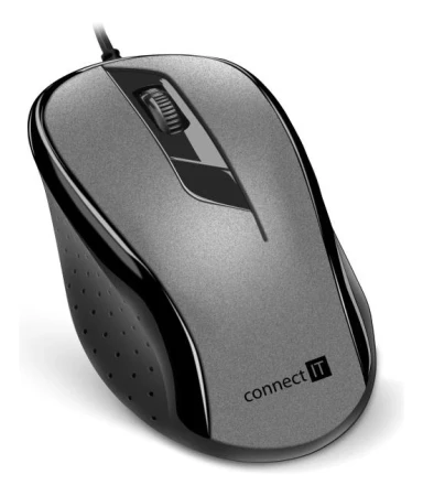 Connect IT Optická myš, ergonomická, USB, šedá Connect IT Optická myš, ergonomická, USB, šedá