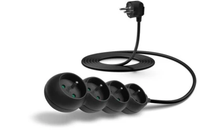 Connect IT Prodlužovací kabel 230 V, 4 zásuvky, 3 m, bez vypínače (černý)