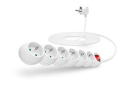 CONNECT IT prodlužovací kabel 230 V, 6 zásuvek, 5 m, s vypínačem (bílý) CONNECT IT prodlužovací kabel 230 V, 6 zásuvek, 5 m, s vypínačem (bílý)
