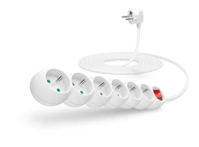 Connect IT Prodlužovací kabel 230 V, 6 zásuvek, 5 m, s vypínačem (bílý) Connect IT Prodlužovací kabel 230 V, 6 zásuvek, 5 m, s vypínačem (bílý)