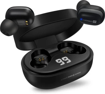 Connect IT True Wireless SensorTouch sluchátka do uší s mikrofonem, ČERNÁ Connect IT True Wireless SensorTouch sluchátka do uší s mikrofonem, ČERNÁ