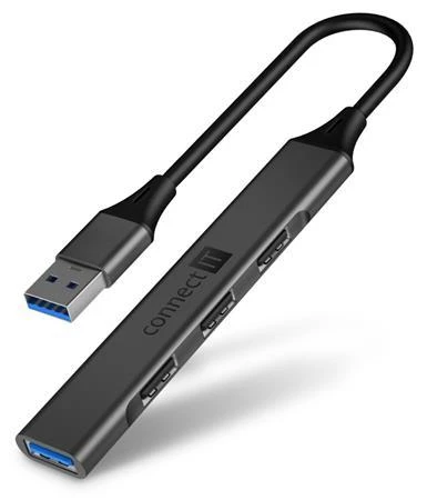 Connect IT USB-A hub, (1xUSB-A 3.0, 3xUSB-A 2.0), externí, ANTRACITOVÝ Connect IT USB-A hub, (1xUSB-A 3.0, 3xUSB-A 2.0), externí, ANTRACITOVÝ