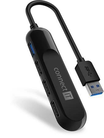 Connect IT USB-A hub USB 3.0, externí, ČERNÝ Connect IT USB-A hub USB 3.0, externí, ČERNÝ