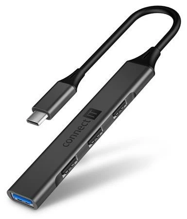 Connect IT USB-C hub, (1xUSB-A 3.0, 3xUSB-A 2.0), externí, ANTRACITOVÝ Connect IT USB-C hub, (1xUSB-A 3.0, 3xUSB-A 2.0), externí, ANTRACITOVÝ