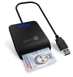 CONNECT IT USB čtečka eObčanek a čipových karet, ČERNÁ CONNECT IT USB čtečka eObčanek a čipových karet, ČERNÁ