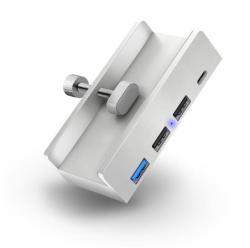 CONNECT IT USB DeskHub 4v1 na desku stolu, STŘÍBRNÝ CONNECT IT USB DeskHub 4v1 na desku stolu, STŘÍBRNÝ