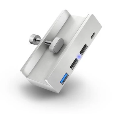 Connect IT USB DeskHub 4v1 na desku stolu, STŘÍBRNÝ