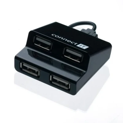 Connect IT USB hub 4 porty STEP - černý Connect IT USB hub 4 porty STEP - černý