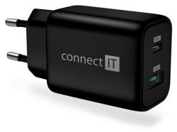 CONNECT IT Wanderer2 GaN nabíjecí adaptér 1×USB-C + 1xUSB-A, 33W PD, ČERNÝ CONNECT IT Wanderer2 GaN nabíjecí adaptér 1×USB-C + 1xUSB-A, 33W PD, ČERNÝ