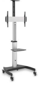 CONNECT IT Wheelie II pojízdný stojan držák na jednu obrazovku 37" - 75", záruka 30 let, STŘÍBRNÝ
