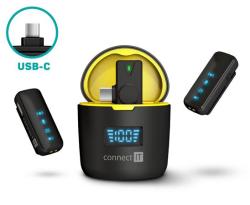 CONNECT IT Wireless mikrofon ClipMic Pro USB-C (2 ks + receiver) set ČERNÝ CONNECT IT Wireless mikrofon ClipMic Pro USB-C (2 ks + receiver) set ČERNÝ