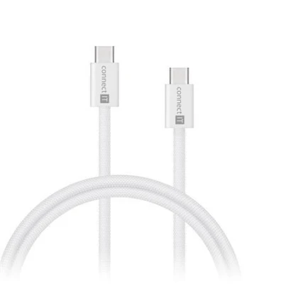 Connect IT Wirez kabel USB-C - USB-C, 60 W, 1 m, BÍLÁ Connect IT Wirez kabel USB-C - USB-C, 60 W, 1 m, BÍLÁ