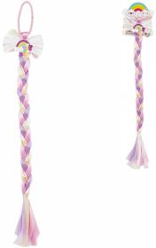 Copánek do vlasů na gumičku 38cm příčesek holčičí duhový flitrový Copánek do vlasů na gumičku 38cm příčesek holčičí duhový flitrový