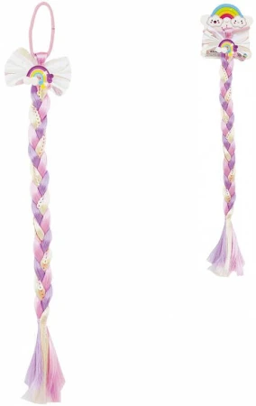 Copánek do vlasů na gumičku 38cm příčesek holčičí duhový flitrový Copánek do vlasů na gumičku 38cm příčesek holčičí duhový flitrový