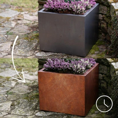 CORGARDEN 1001 Cube Zahradní květináč 60 x 60 x 50 cm, corten