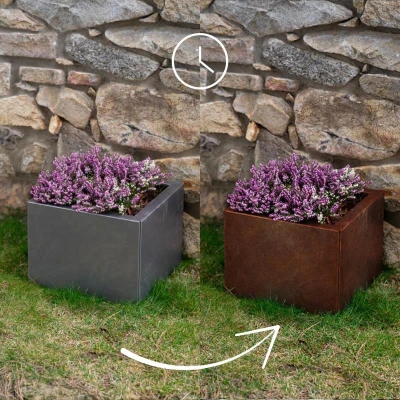 CORGARDEN 1002 Cube Zahradní květináč 40 x 40 x 30 cm, corten