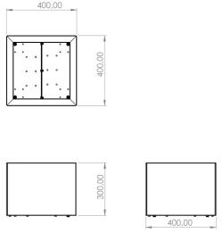 CORGARDEN 1002 Cube Zahradní květináč 40 x 40 x 30 cm, corten