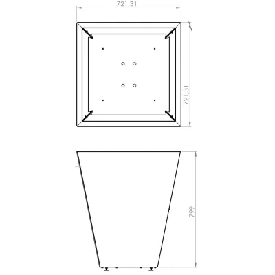 CORGARDEN Cono 70 x 70 x 80 cm cortenový zahradní květináč