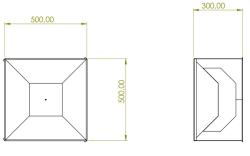 CORGARDEN 1014 Vento Zahradní ohniště 50 x 50 x 30 cm, corten