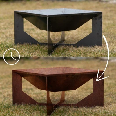 CORGARDEN 1015 Vento Zahradní ohniště 70 x 70 x 30 cm, corten