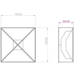 CORGARDEN 1015 Vento Zahradní ohniště 70 x 70 x 30 cm, corten