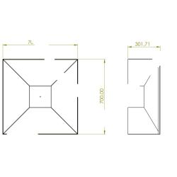 CORGARDEN 1017 Fokus Zahradní ohniště 70 x 70 x 30 cm, corten