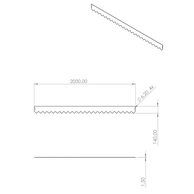 CORGARDEN Modo corten 200 x 14 cm zahradní obrubník