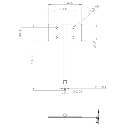 Corgarden Urbis rovná 25 x 10 cm cortenová spojka na zahradní obrubník