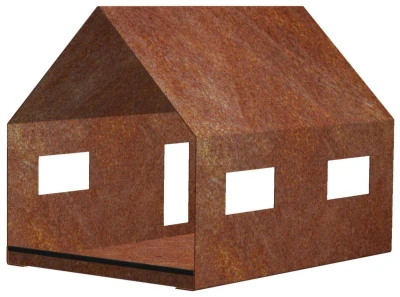 CORGARDEN Casa cortenové ptačí krmítko 30 x 21 x 23 cm