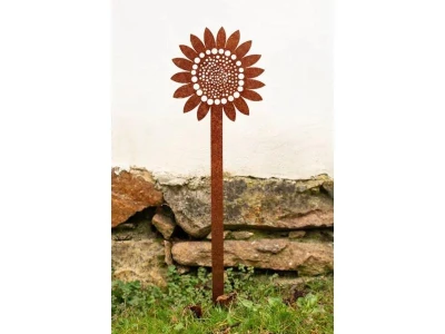 CORGARDEN corten 70 x 20 cm zahradní dekorace slunečnice