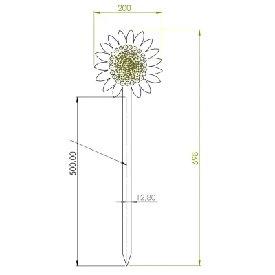 CORGARDEN corten 70 x 20 cm zahradní dekorace slunečnice