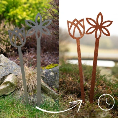 CORGARDEN Zahradní dekorace tulipán 62 x 10 cm, corten