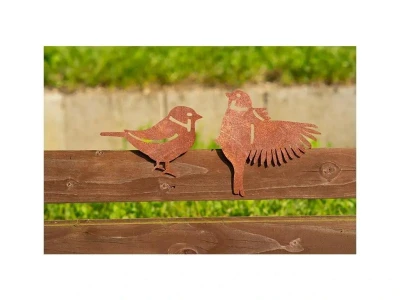 CORGARDEN Vrabec 2 cortenová 15 x 16 cm zahradní dekorace