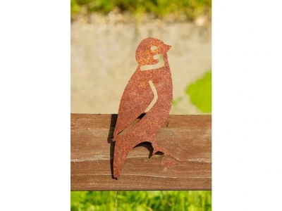CORGARDEN Vrabec 4 corten 15 x 5 cm zahradní dekorace