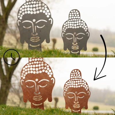 CORGARDEN Buddha cortenová 70 x 42 cm zahradní dekorace