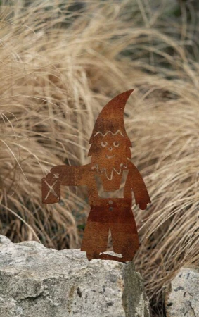 CORGARDEN Zahradní dekorace trpaslík 37 x 19 cm, corten