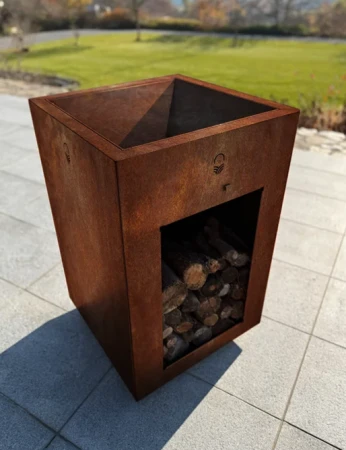 CORGARDEN Pyresto corten 60 x 60 x 90 cm vysoké zahradní ohniště