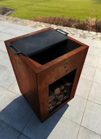 CORGARDEN Pyresto corten 60 x 60 x 90 cm vysoké zahradní ohniště