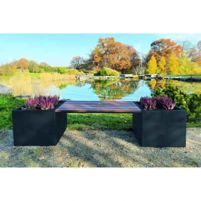 CORGARDEN Cube antracitový nerezový 60 x 60 x 50 cm zahradní květináč