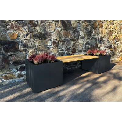 CORGARDEN Cube antracitový nerezový 60 x 60 x 50 cm zahradní květináč
