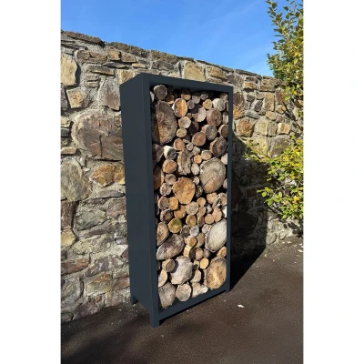 CORGARDEN Stora antracitový nerezový 180 x 90 x 40 cm zahradní dřevník