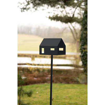 CORGARDEN Casa antracitové nerezové ptačí krmítko 30 x 21 x 23 cm